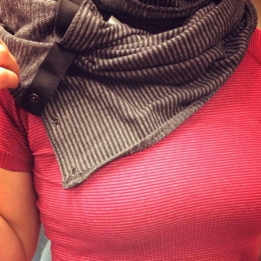 Lululemon Vinyasa Black Pique customizable lightweight stretch  wrap shrug OS